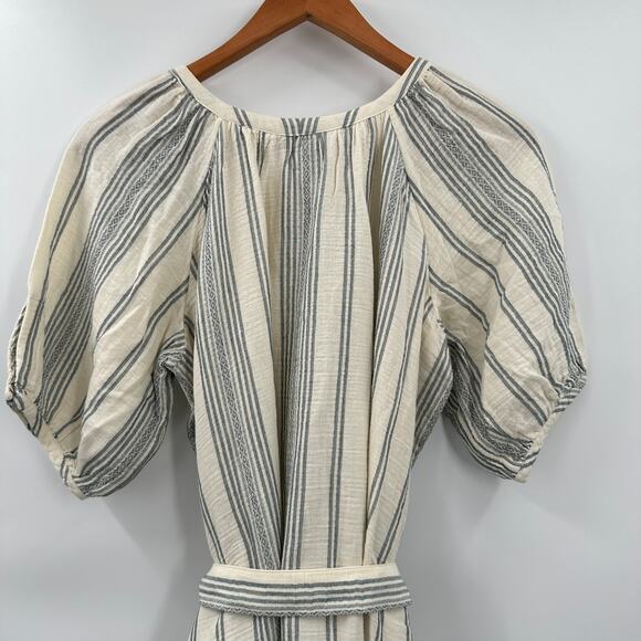 FAHERTY NWT Dream Cotton Gauze Carmel Dress in Cream Tidal Wave // S - Picture 12 of 16